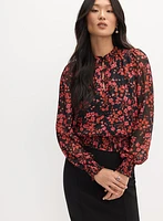 Floral Smocked Detail Blouse