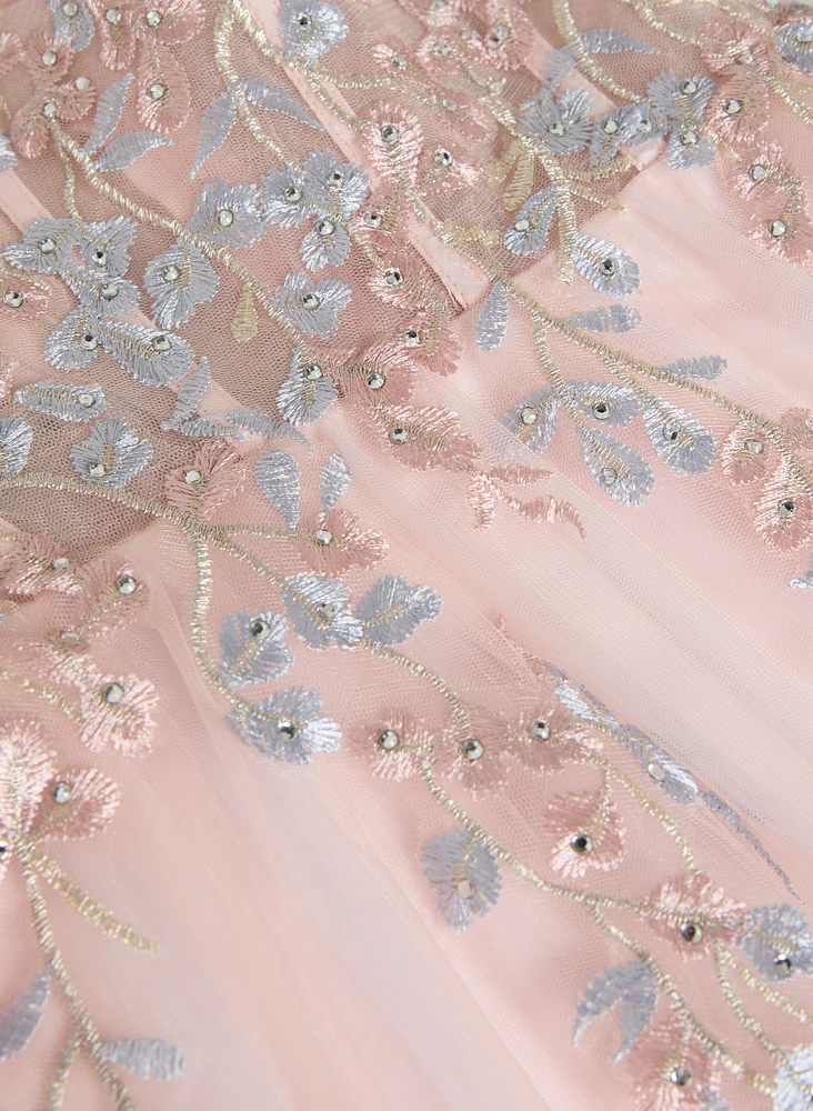 Beaded Floral Embroidered Dress