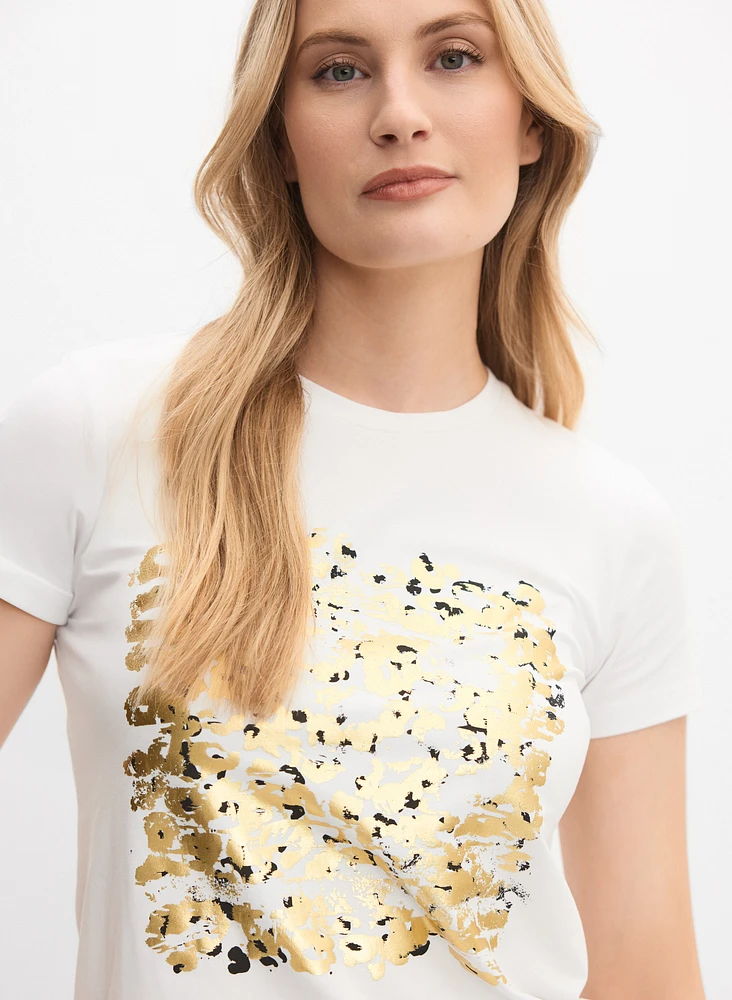 T-shirt à imprimé métallique