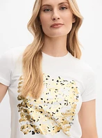 T-shirt à imprimé métallique
