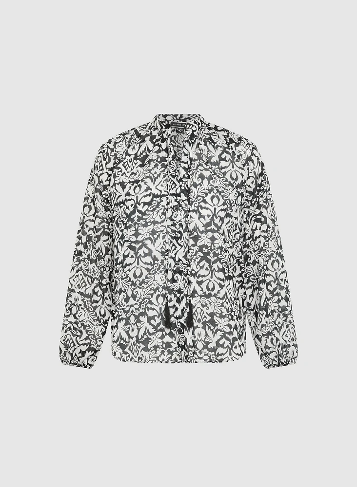 Blouse en coton à motif abstrait