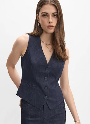 Veste en denim écourtée