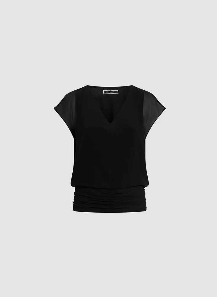 V-Neck Chiffon Blouse