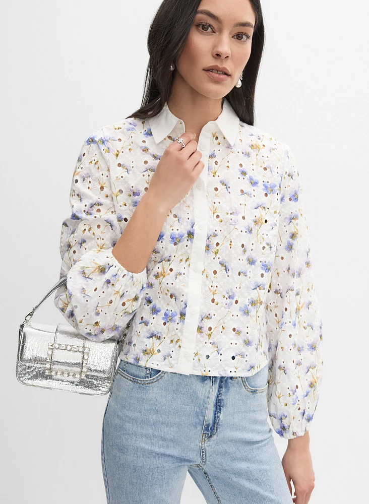 Floral Eyelet Embroidered Blouse