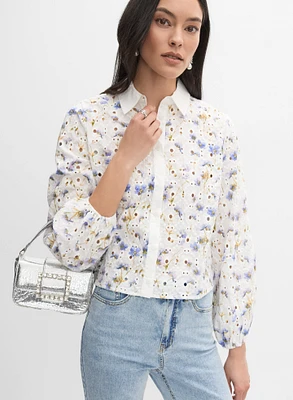 Floral Eyelet Embroidered Blouse
