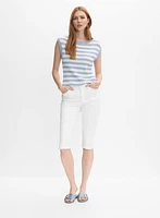 Denim Slim-Leg Capris