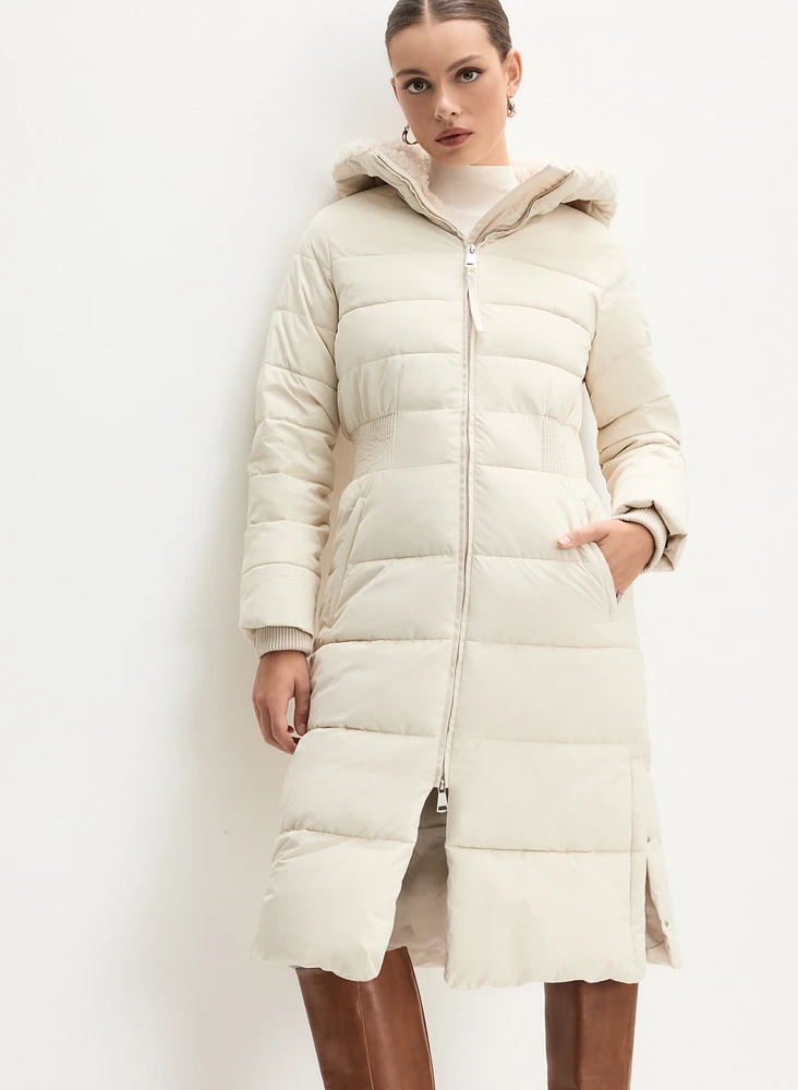 Manteau long matelassé