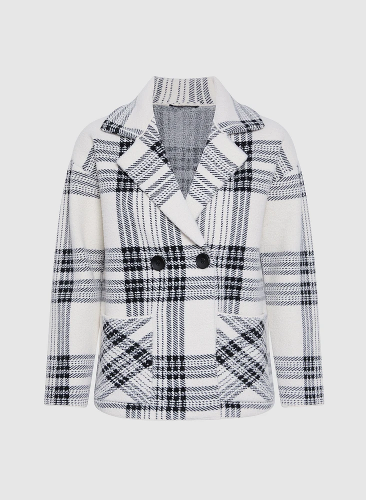 Plaid Print Coatigan