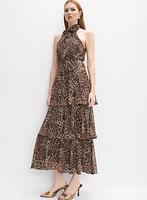 Tiered Leopard Print Dress