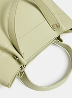 Layered Chain Detail Satchel Handbag
