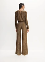 Glitter Knit Cowl Neck Jumpsuit