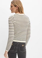 Wave Stitch Pointelle Cardigan