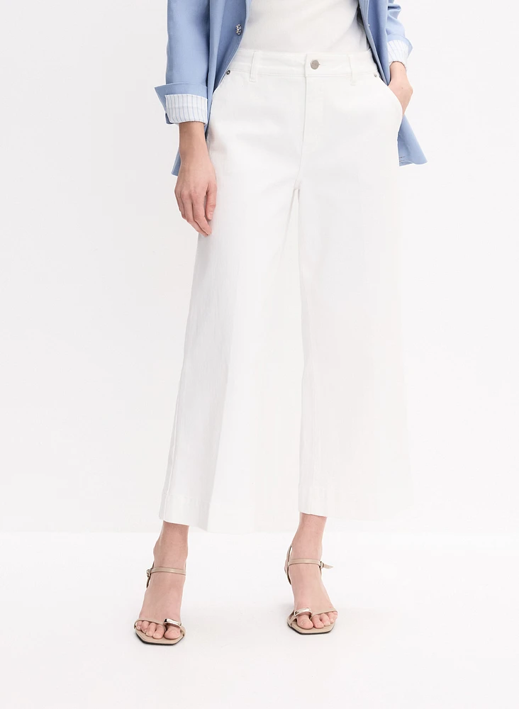 Patch Pocket Wide-Leg Jeans