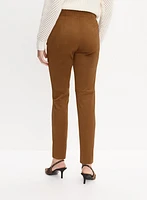 Pantalon à jambe étroite en faux suède