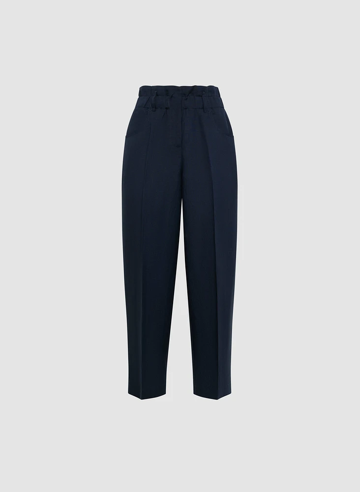 Pantalon écourté en lin