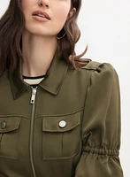 Veste à manches coude volants