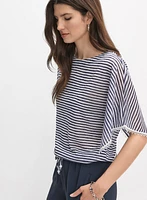 Striped Crochet Trim Top