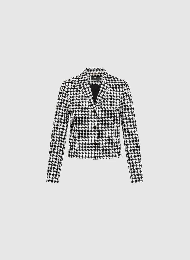 Houndstooth Print Jacket