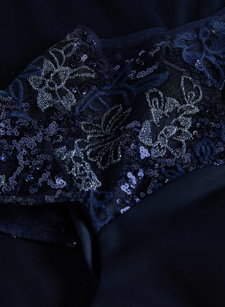 Robe à volants en cascade et paillettes