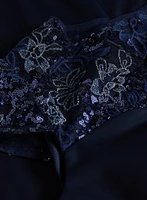 Robe à volants en cascade et paillettes