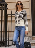 Cardigan à motif pied-de-poule