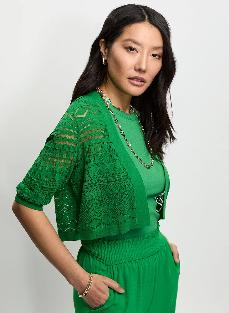 Pointelle Knit Bolero
