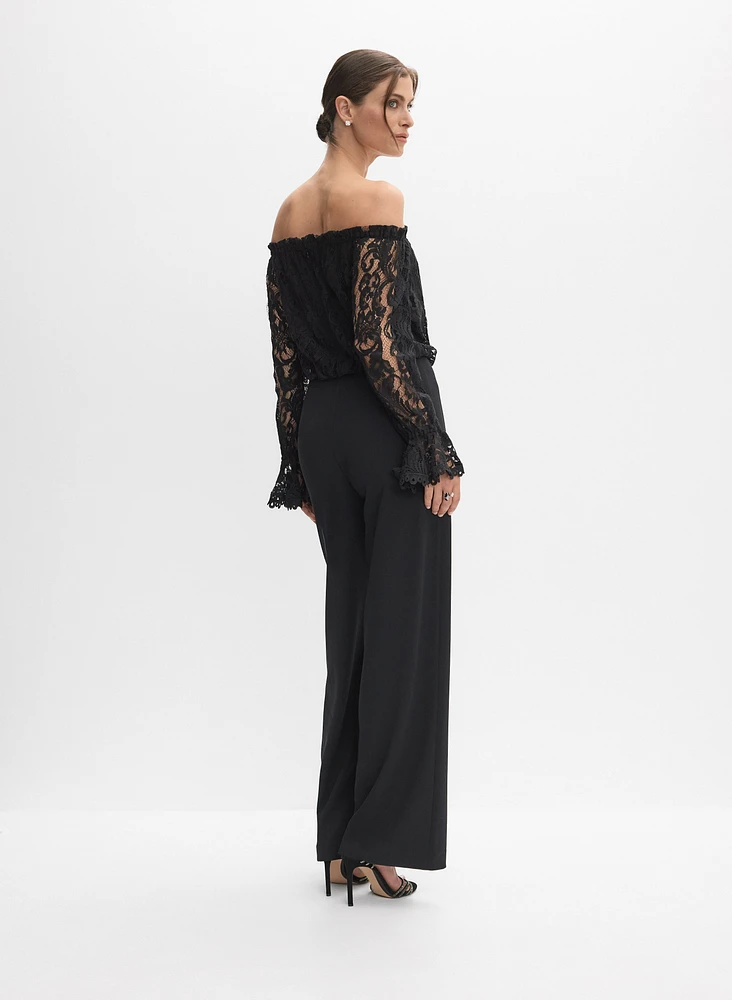 Lace & Crepe Jumpsuit