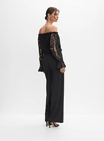 Lace & Crepe Jumpsuit
