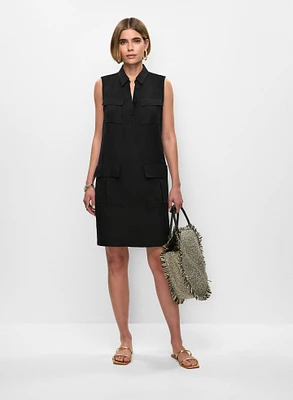 Linen-Blend Shirt Dress