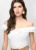 Ruffled Sleeveless Scoop Neck Top