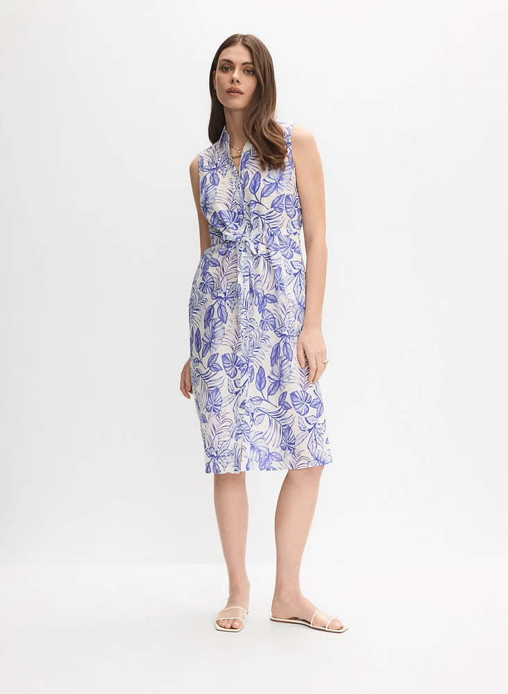 Robe en lin à motif floral