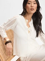 Cardigan à bordures festonnées