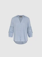 Blouse à détail crochet aux manches