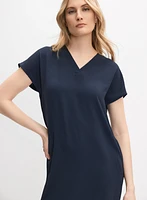 Crinkled V-Neck Dress
