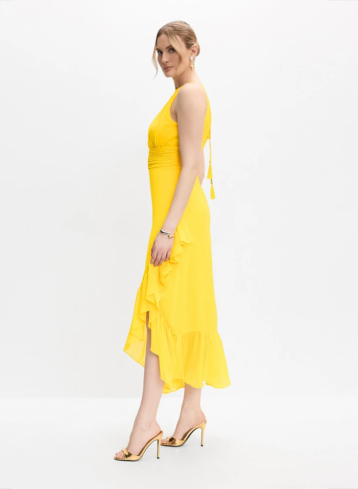 Robe en chiffon à encolure licou