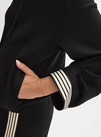 Striped Trim Zip-Up Jacket