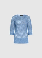 Open Knit Sequin Sweater