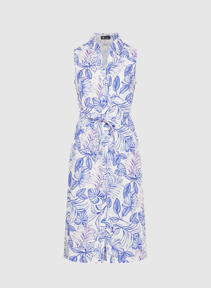 Robe en lin à motif floral