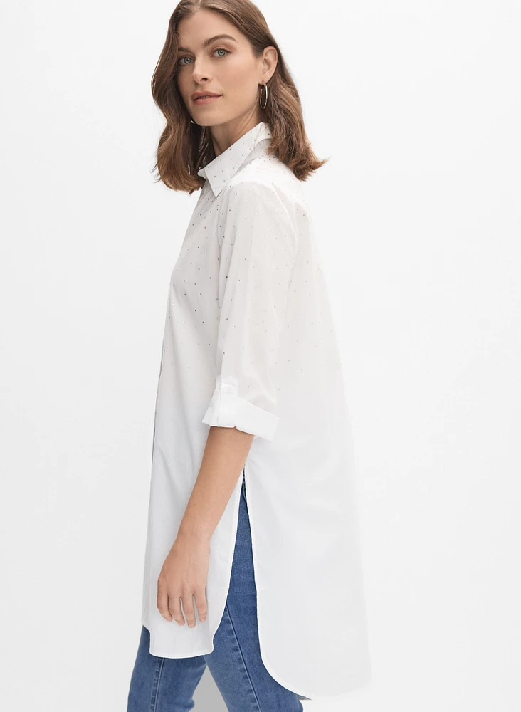 Blouse en coton ornée de pierres