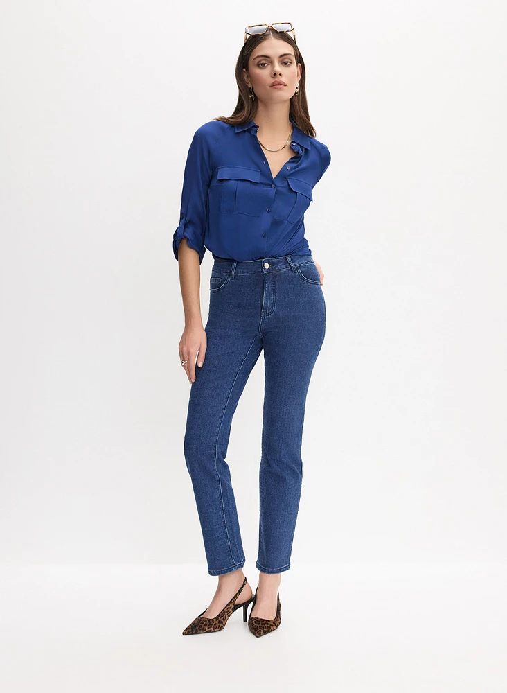 Embellished Straight-Leg Jeans