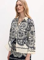 Paisley Placement Print Blouse