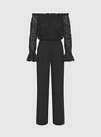 Lace & Crepe Jumpsuit
