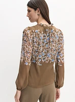 Floral Placement Print Blouse