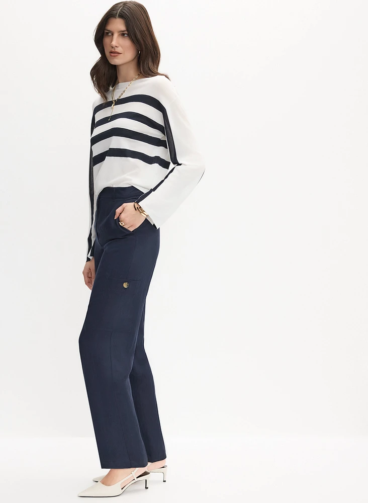 Pantalon à jambe droite poche cargo