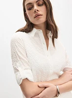 Tonal Gingham Print Blouse