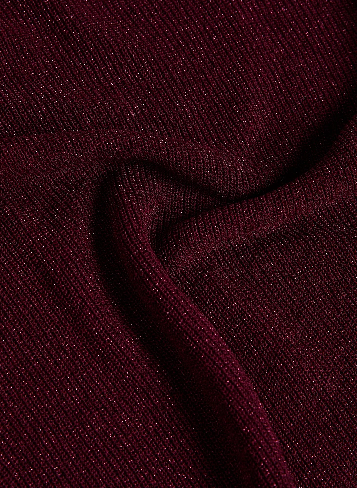Pull à manches longues en tricot métallique