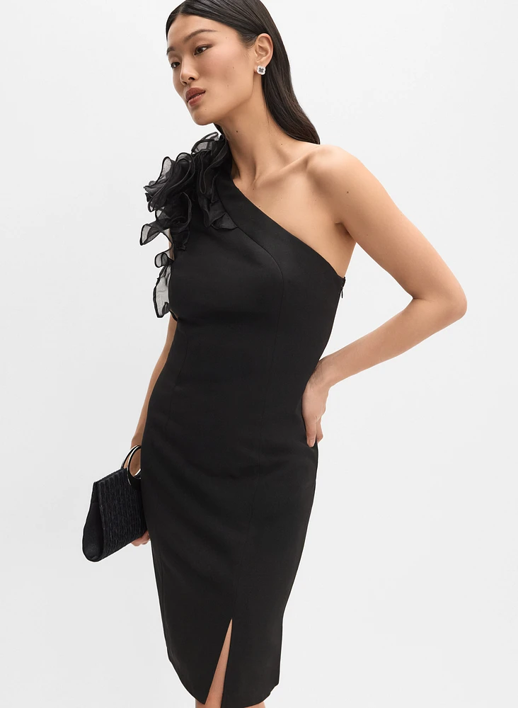Ruffled One-Shoulder Dress