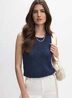 Pull texturé sans manches