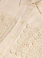 Blouse sans manches à poches en crochet