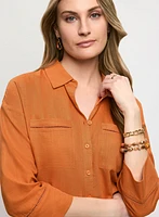 Blouse en lin à détails ajourés